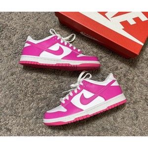 Nike Dunk Low Laser Fuchsia Pink GS Size 5Y Womens 6.5 FB9109-102 Barbie